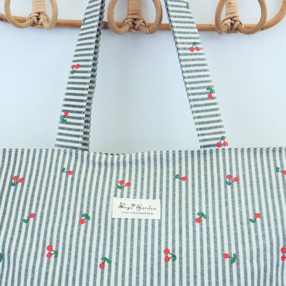 Bolsa de playa ligera impermeable cerezas gris Bags Garden