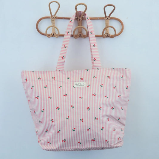 Bolsa de playa ligera impermeable cerezas rosa Bags Garden