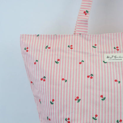 Bolsa de playa ligera impermeable cerezas rosa Bags Garden