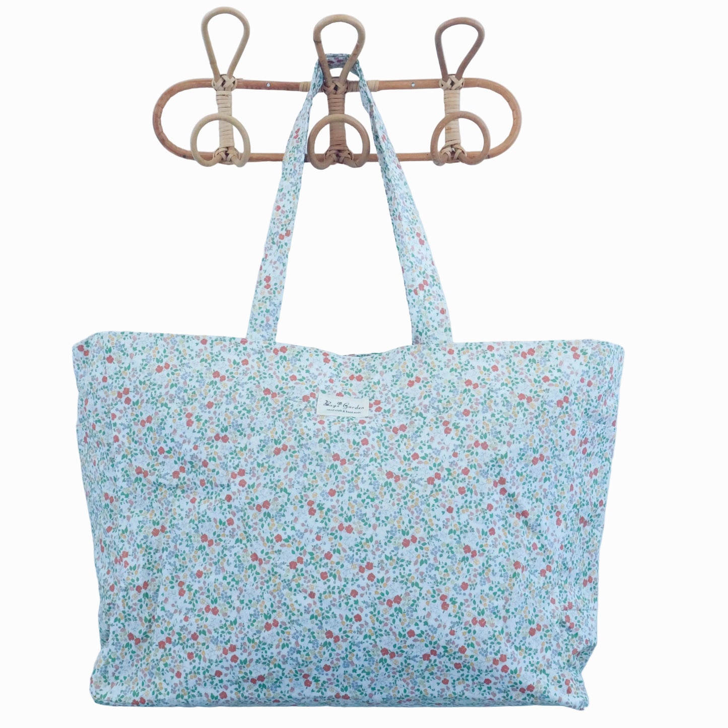 Bags Garden bolso de playa Bolso de Playa Impermeable con Bolsillos Floral Eucalipto – Bags Garden Bags Garden