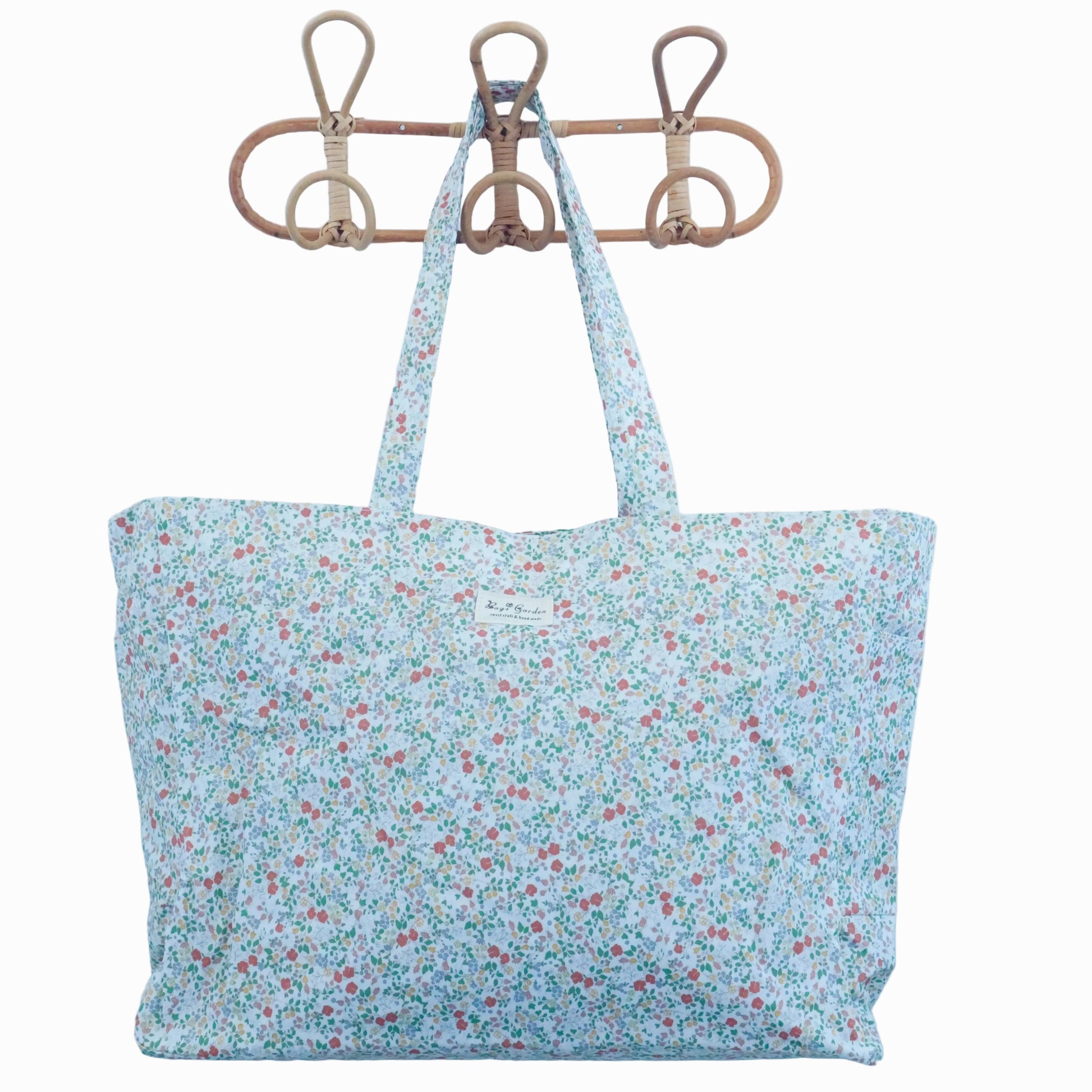 Bags Garden bolso de playa Bolso de Playa Impermeable con Bolsillos Floral Eucalipto – Bags Garden Bags Garden