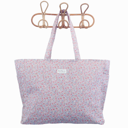 Bags Garden bolso de playa Bolso de Playa Impermeable con Bolsillos Floral Frambuesa – Bags Garden Bags Garden