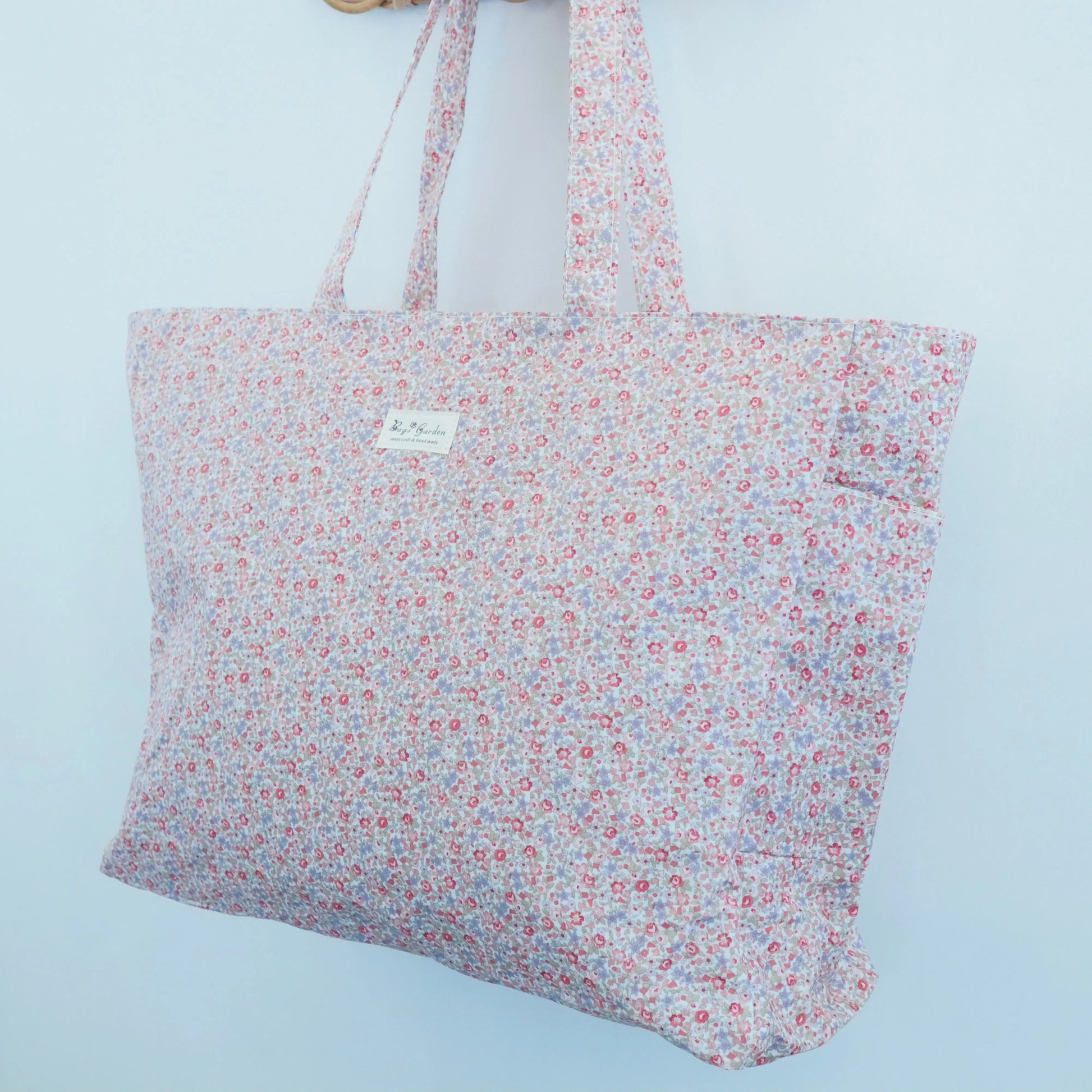 Bags Garden bolso de playa Bolso de Playa Impermeable con Bolsillos Floral Frambuesa – Bags Garden Bags Garden