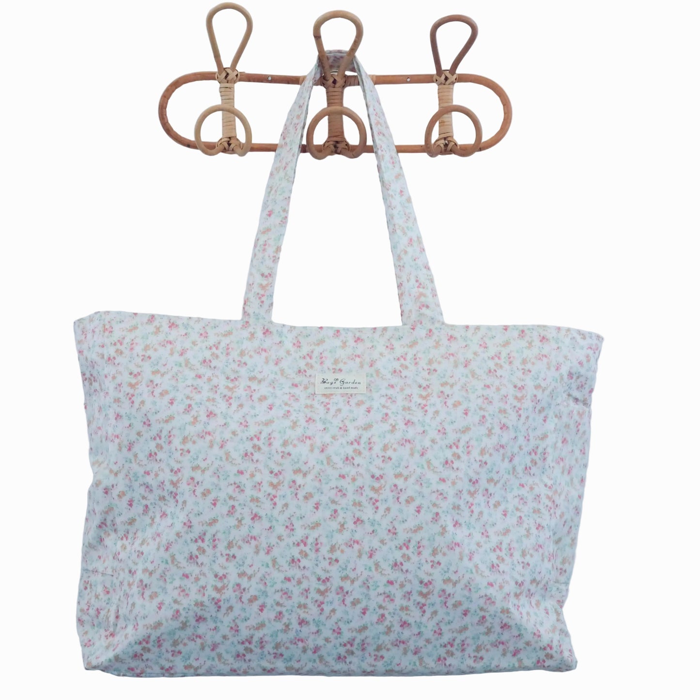 Bags Garden bolso de playa Bolso de Playa Impermeable con Bolsillos Floral Nata – Bags Garden Bags Garden