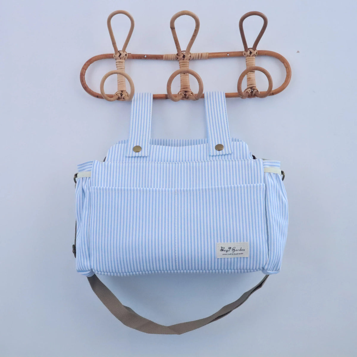 Bolso de carrito algodón Rayas Azul Bags Garden