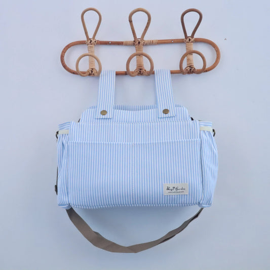 Bolso de carrito algodón Rayas Azul Bags Garden