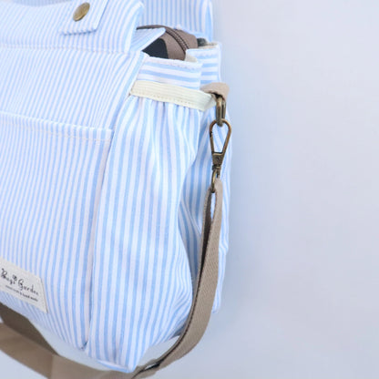 Bolso de carrito algodón Rayas Azul Bags Garden