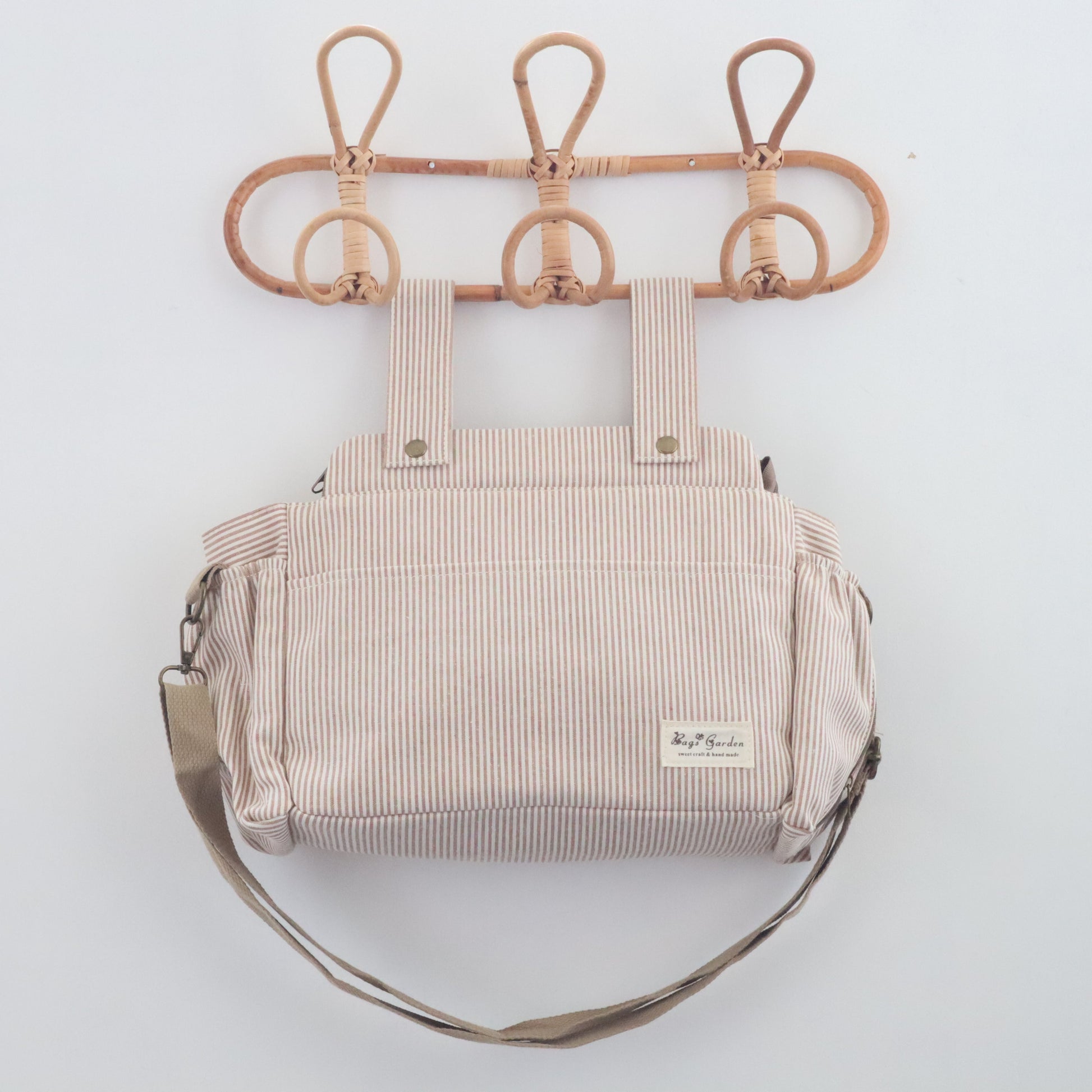 Bags Garden bolso de carrito Bolso de carrito algodón Rayas Beige Bags Garden Bags Garden