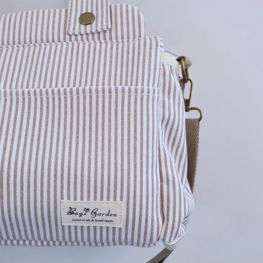 Bolso de carrito algodón Rayas Beige Bags Garden