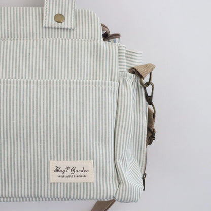Bags Garden bolso de carrito Bolso de carrito algodón Rayas Mint Bags Garden Bags Garden