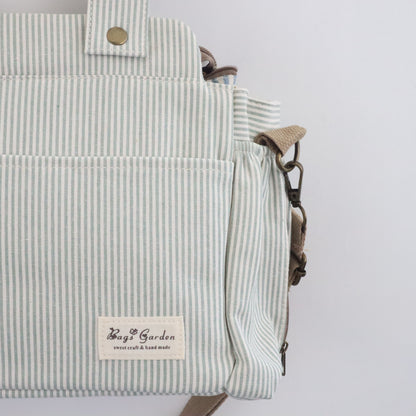 Bags Garden bolso de carrito Bolso de carrito algodón Rayas Mint Bags Garden Bags Garden