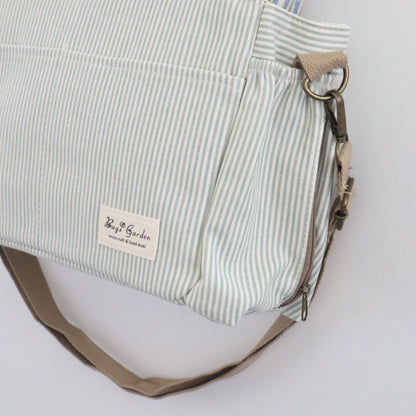 Bags Garden bolso de carrito Bolso de carrito algodón Rayas Mint Bags Garden Bags Garden