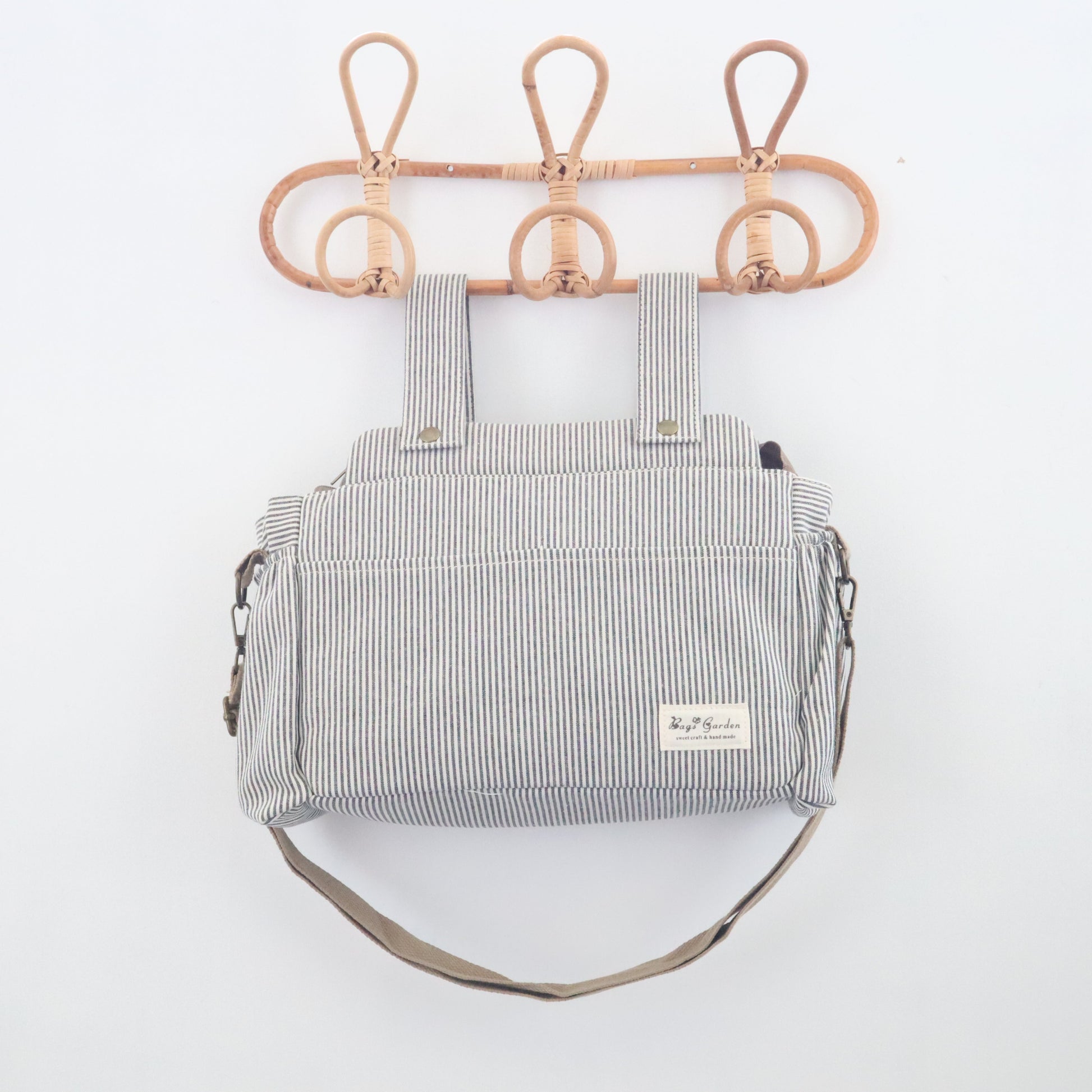 Bags Garden bolso de carrito Bolso de carrito algodón Rayas Negro Bags Garden Bags Garden