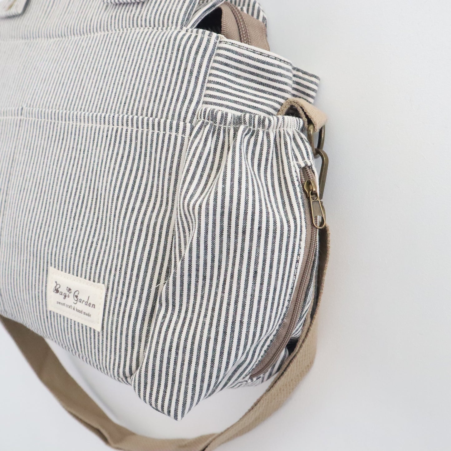 Bags Garden bolso de carrito Bolso de carrito algodón Rayas Negro Bags Garden Bags Garden