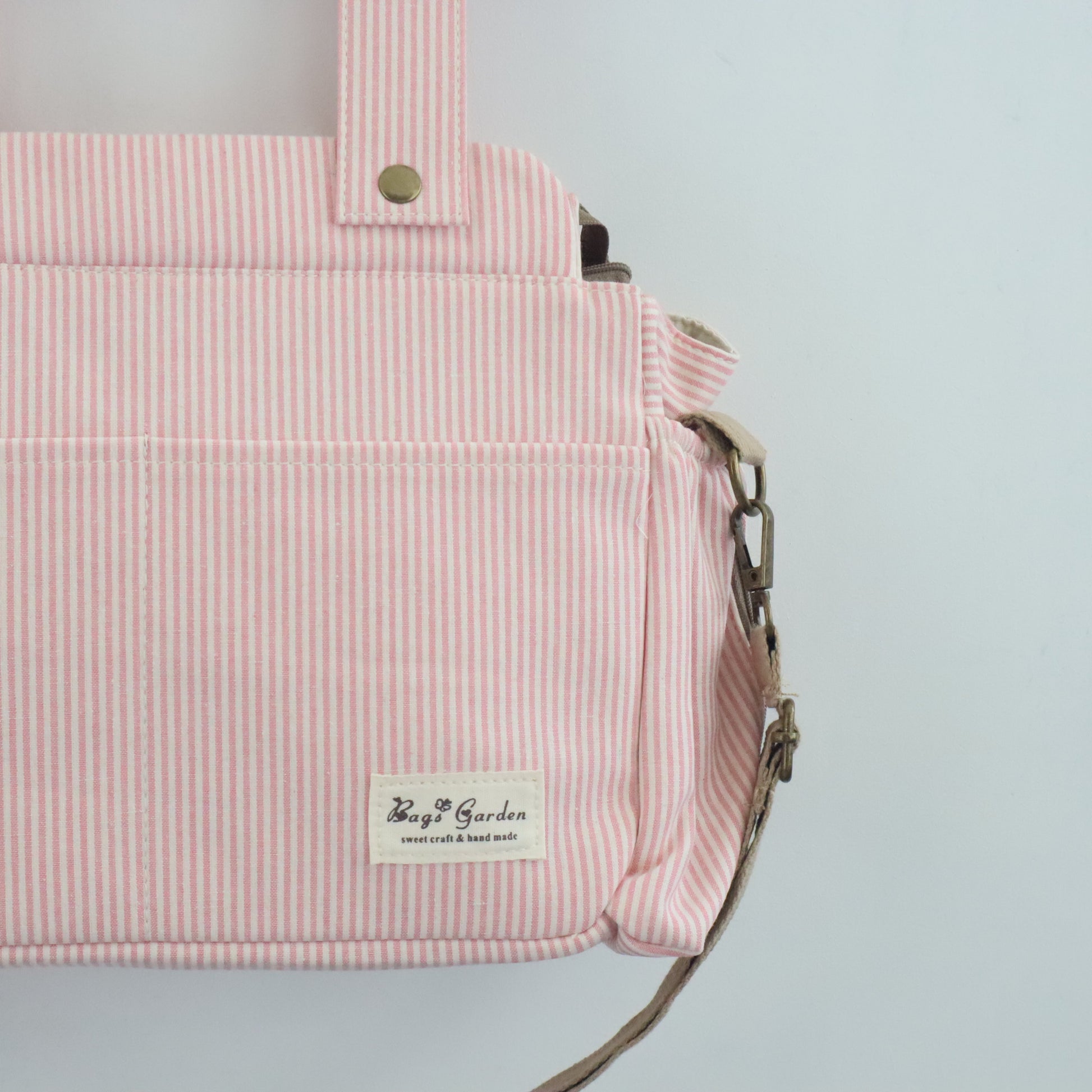 Bags Garden bolso de carrito Bolso de carrito algodón Rayas Rosa Bags Garden Bags Garden