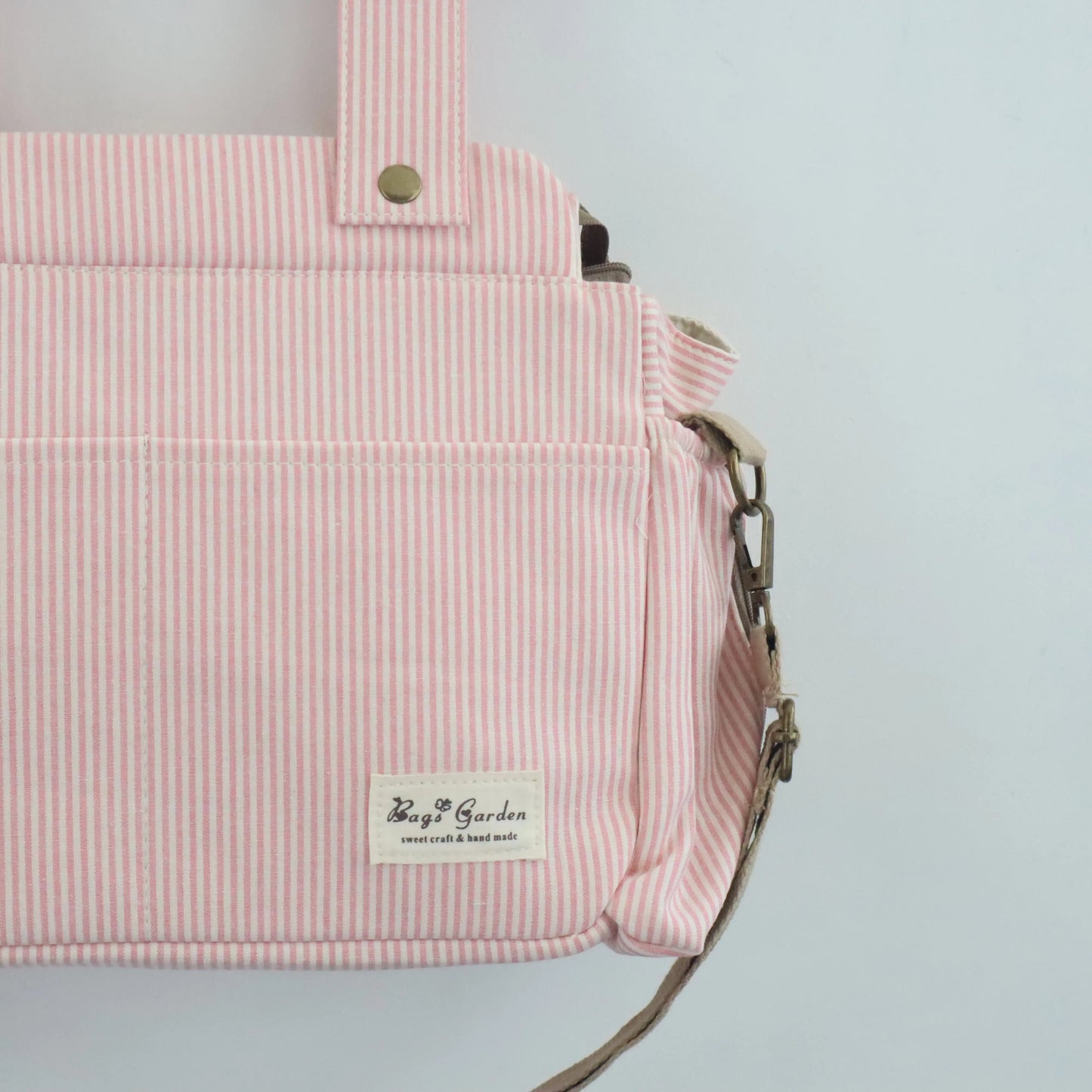 Bags Garden bolso de carrito Bolso de carrito algodón Rayas Rosa Bags Garden Bags Garden