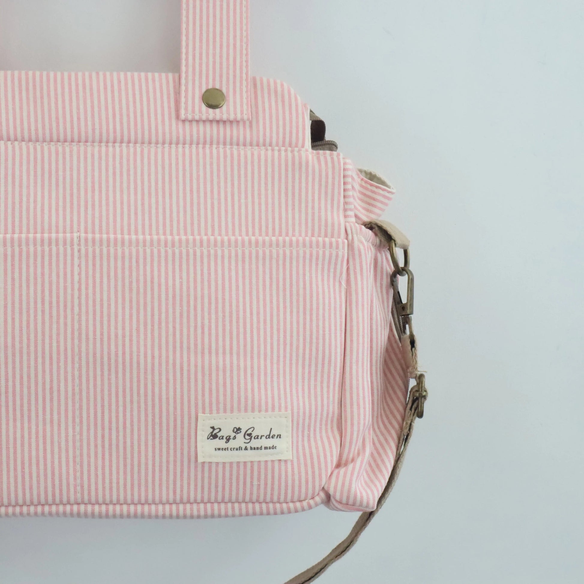 Bags Garden bolso de carrito Bolso de carrito algodón Rayas Rosa Bags Garden Bags Garden