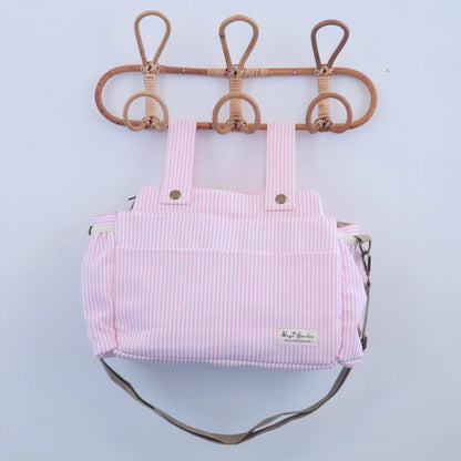 Bolso de carrito algodón Rayas Rosa Bags Garden