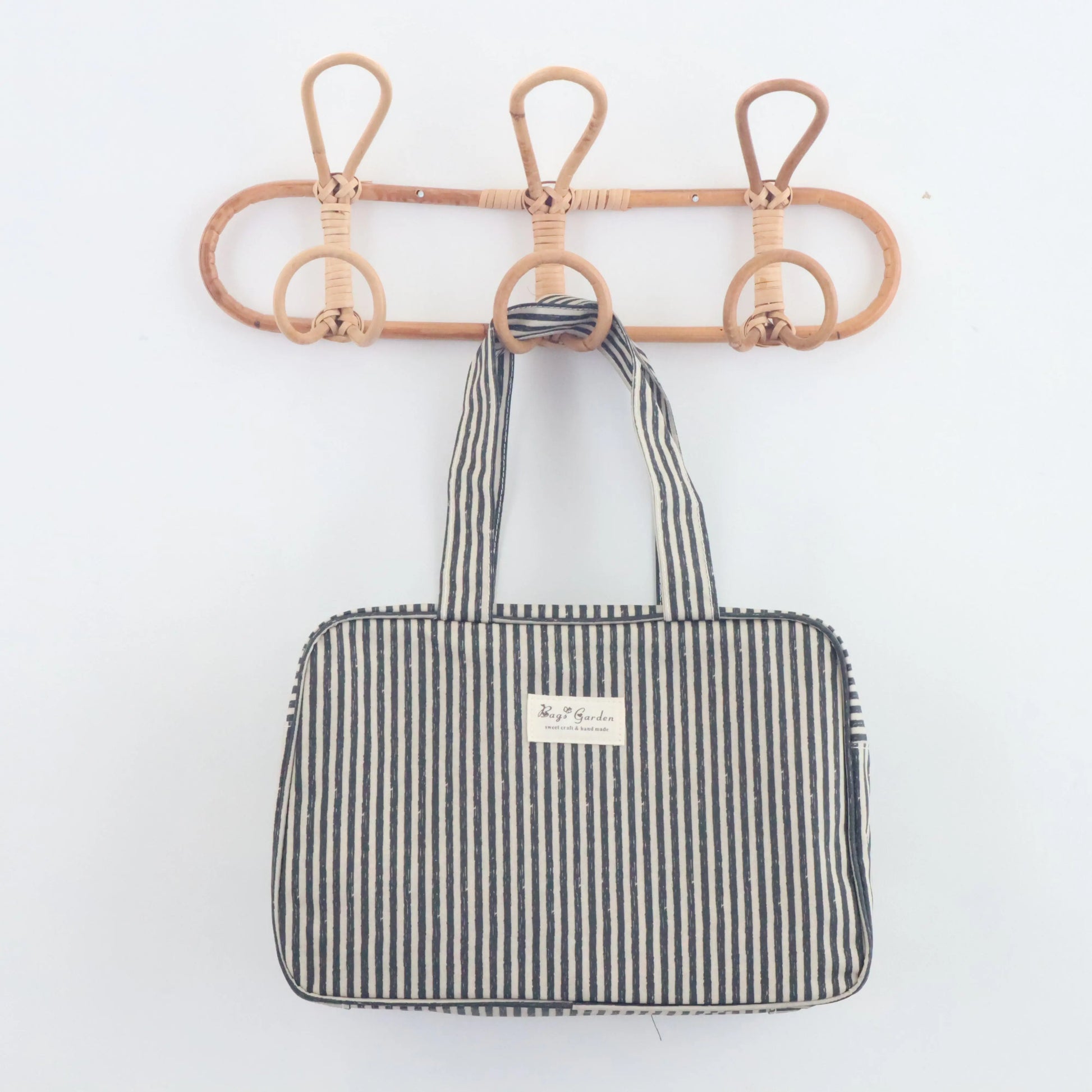 Bags Garden bolso de mano Bolso de mano waterproof Rayas Negro Bags Garden Bags Garden