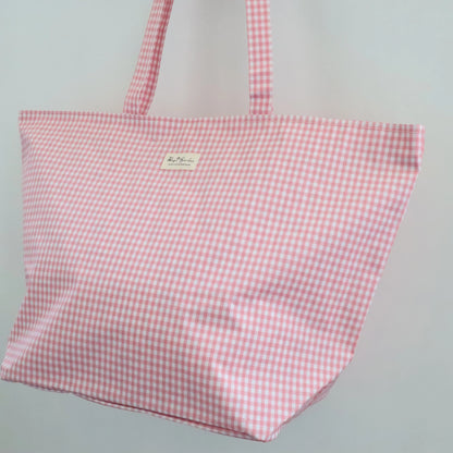 Bags Garden bolso de playa Bolso de playa base ancha waterproof Vichy Rosa Bags Garden Bags Garden