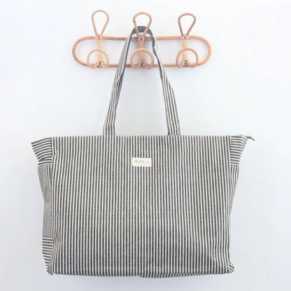 Bags Garden bolso de playa Bolso de playa bolsillos waterproof Rayas Negro Bags Garden Bags Garden