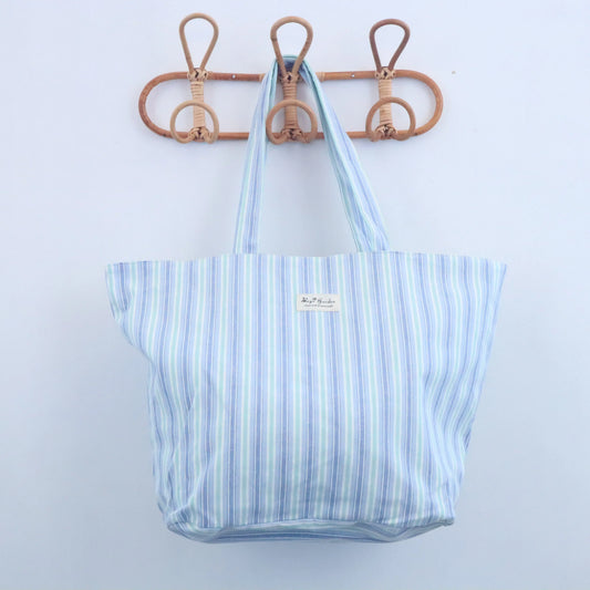 Bags Garden tote bag Bolso de playa de algodon Rayas Pastel Azul Bags Garden Bags Garden