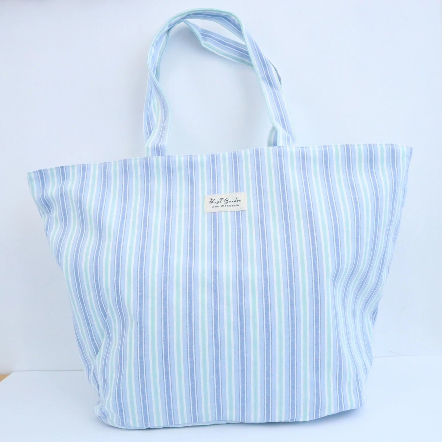 Bags Garden tote bag Bolso de playa de algodon Rayas Pastel Azul Bags Garden Bags Garden