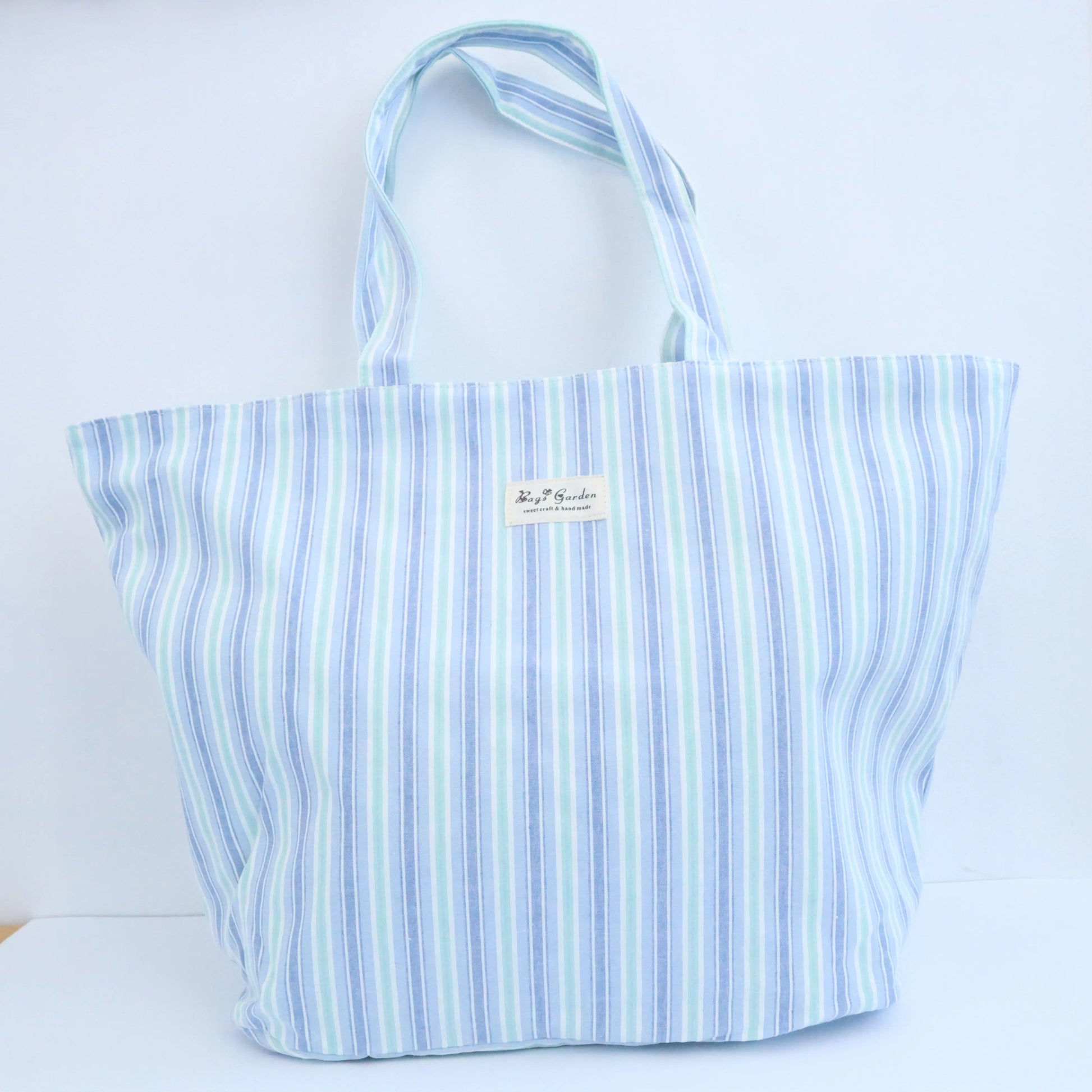 Bags Garden tote bag Bolso de playa de algodon Rayas Pastel Azul Bags Garden Bags Garden