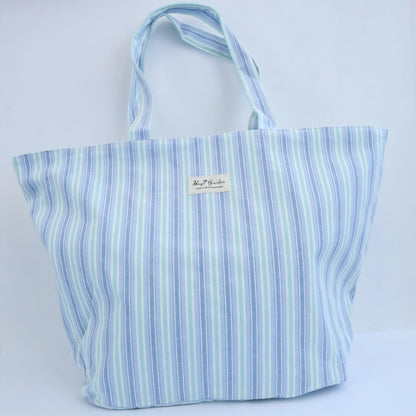 Bags Garden tote bag Bolso de playa de algodon Rayas Pastel Azul Bags Garden Bags Garden