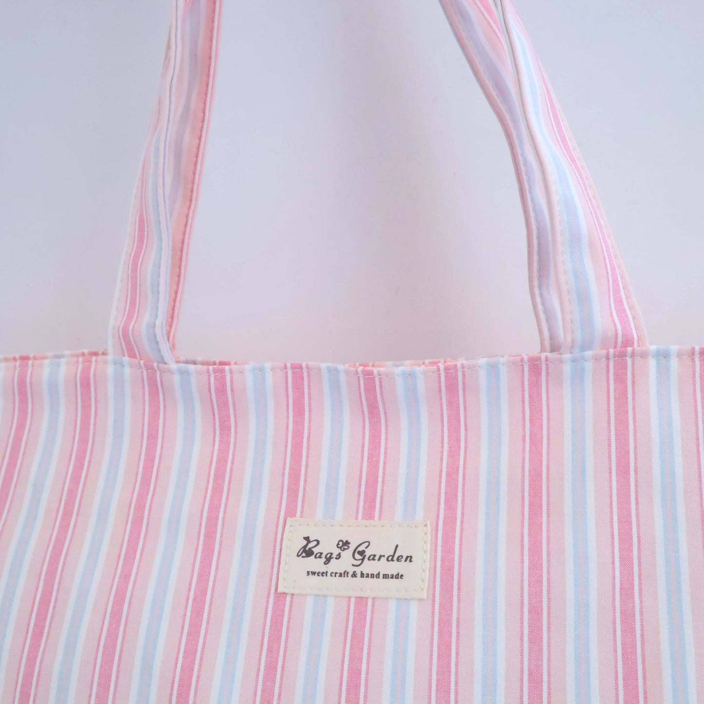 Bags Garden tote bag Bolso de playa de algodon Rayas Pastel Rosa Bags Garden Bags Garden