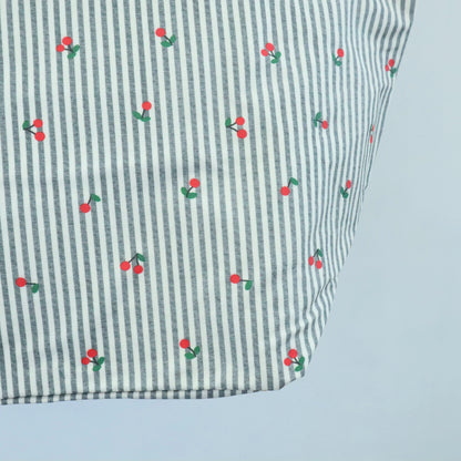 Bolso de playa impermeable Cerezas raya gris Bags Garden