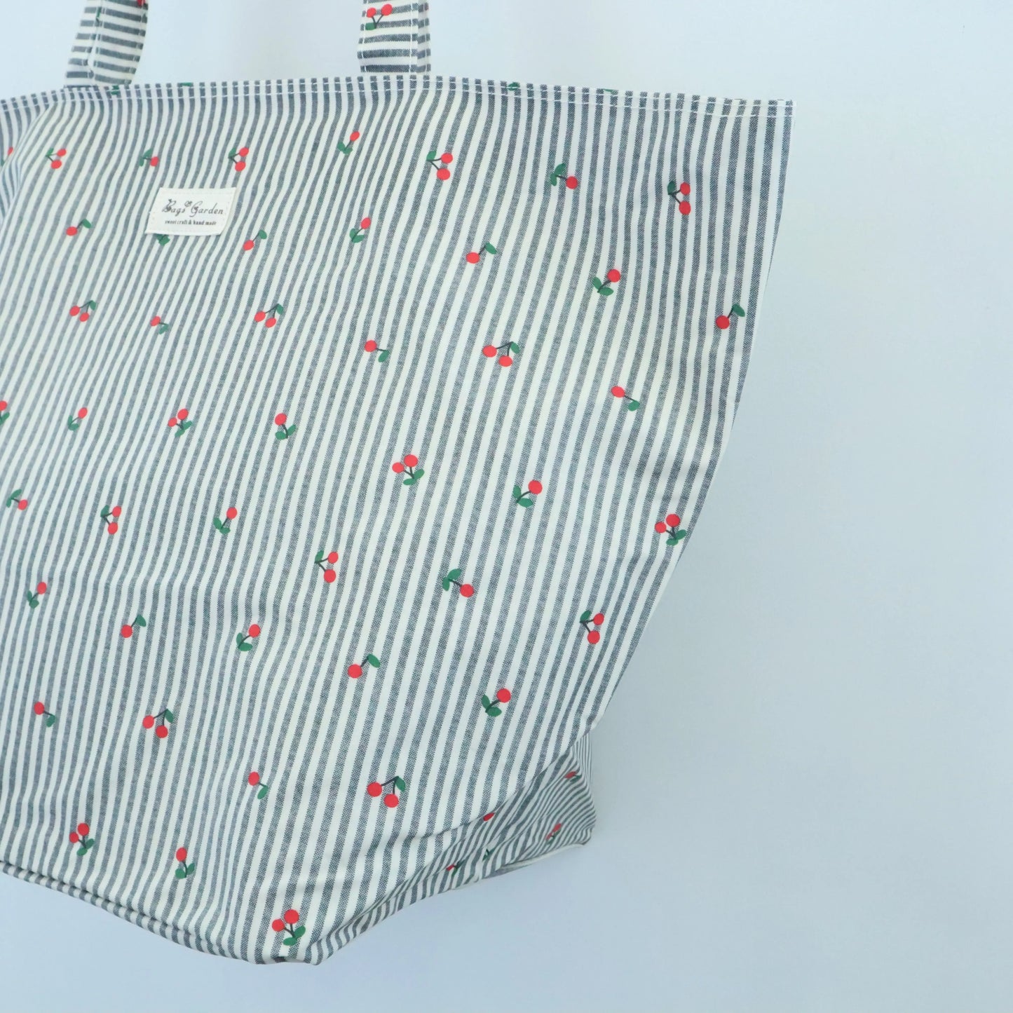 Bolso de playa impermeable Cerezas raya gris Bags Garden