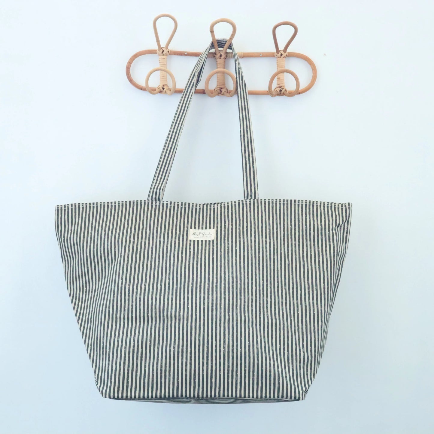 Bolso de playa impermeable Rayas Negro Bags Garden