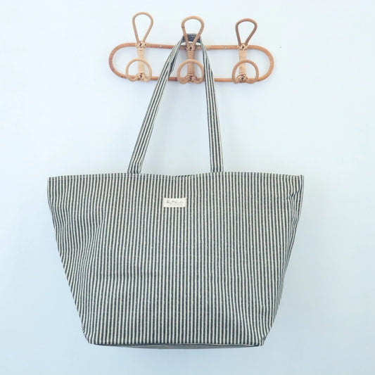 Bolso de playa impermeable Rayas Negro Bags Garden