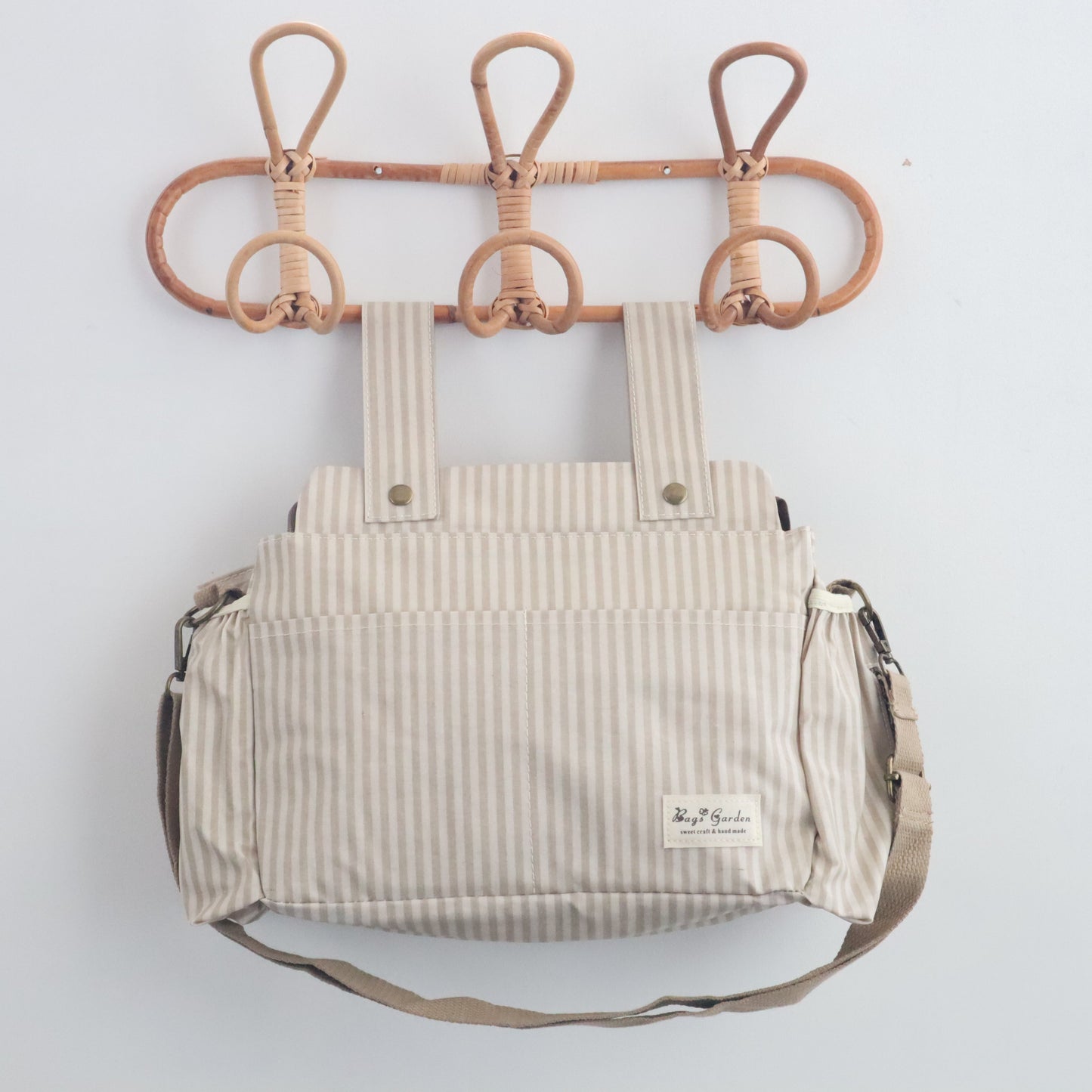 Bags Garden bolso de carrito Bolso organizador de carrito impermeable Rayas Beige Bags Garden Bags Garden
