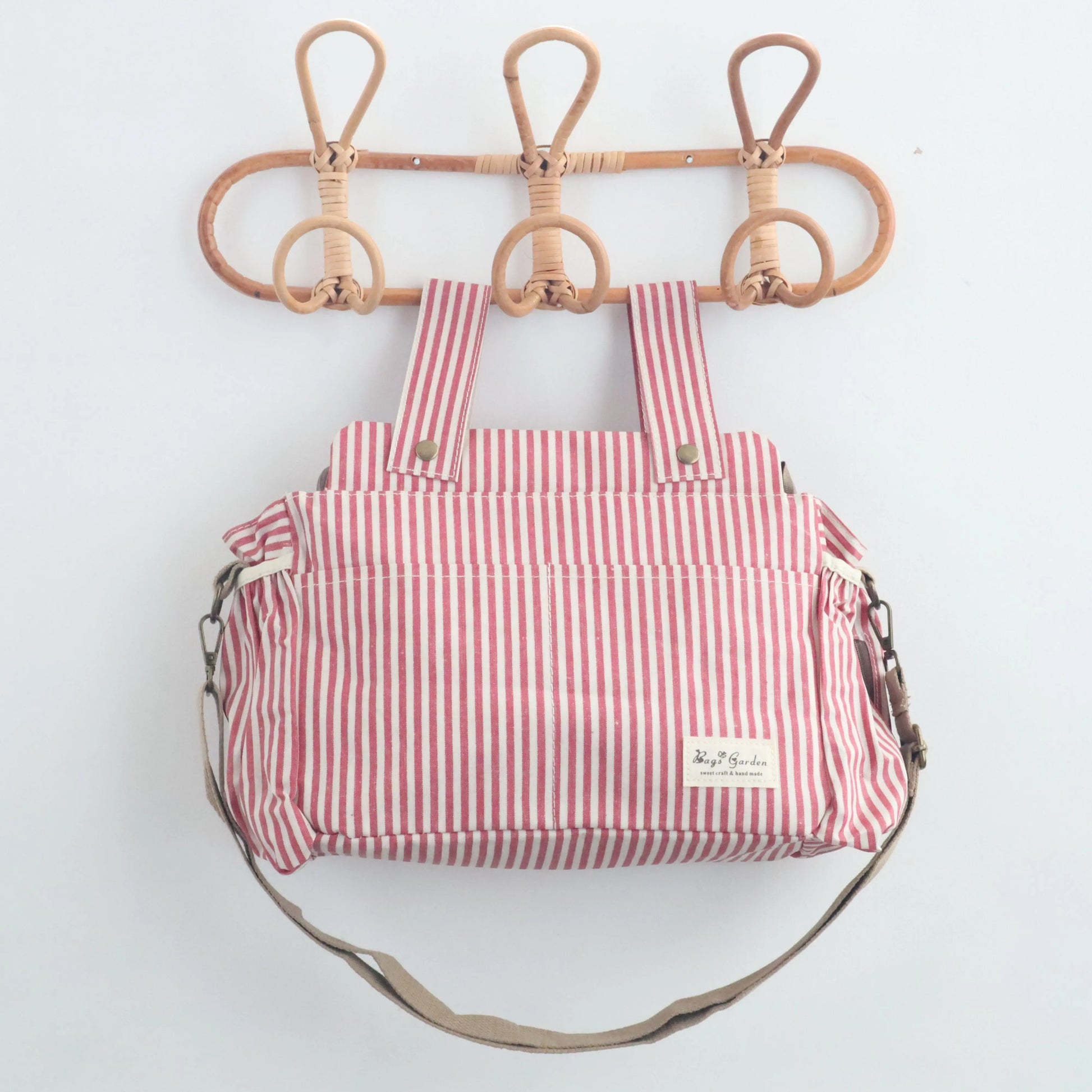 Bags Garden bolso de carrito Bolso organizador de carrito impermeable Rayas Rojo Burdeos Bags Garden Bags Garden