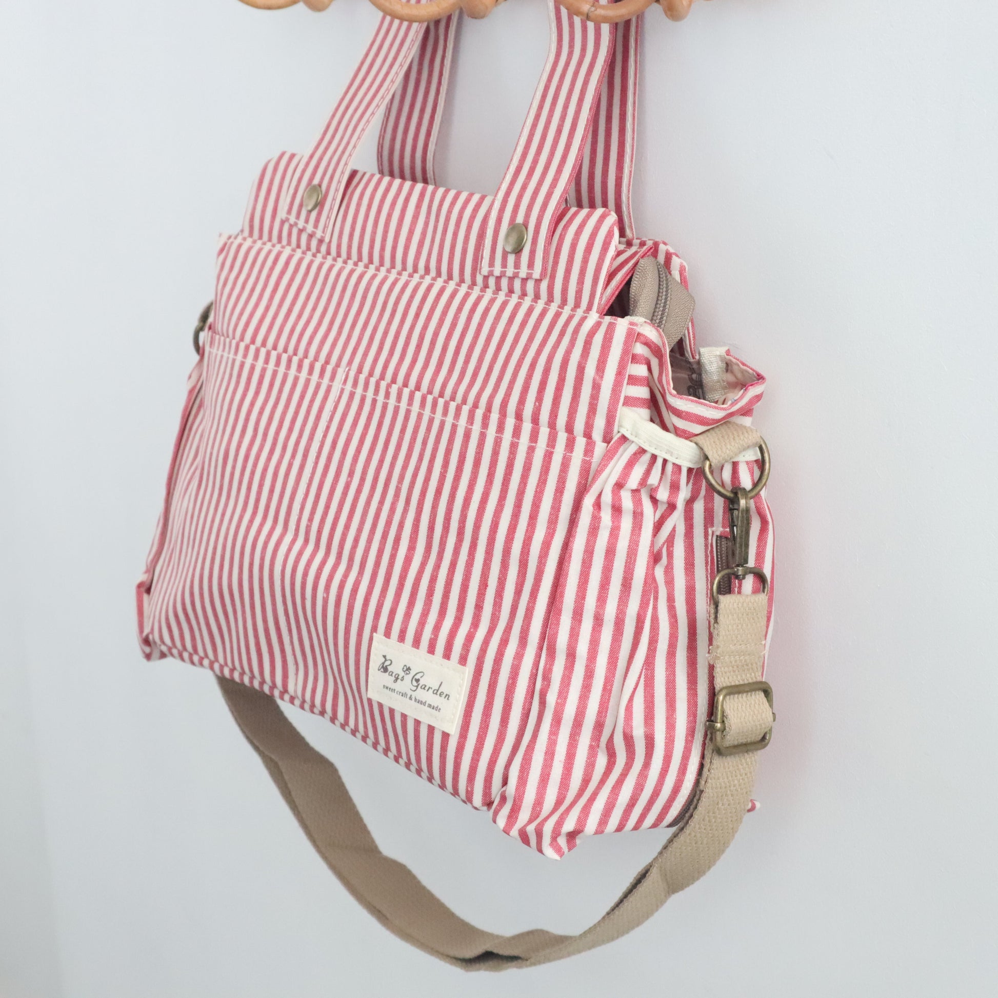 Bags Garden bolso de carrito Bolso organizador de carrito impermeable Rayas Rojo Burdeos Bags Garden Bags Garden