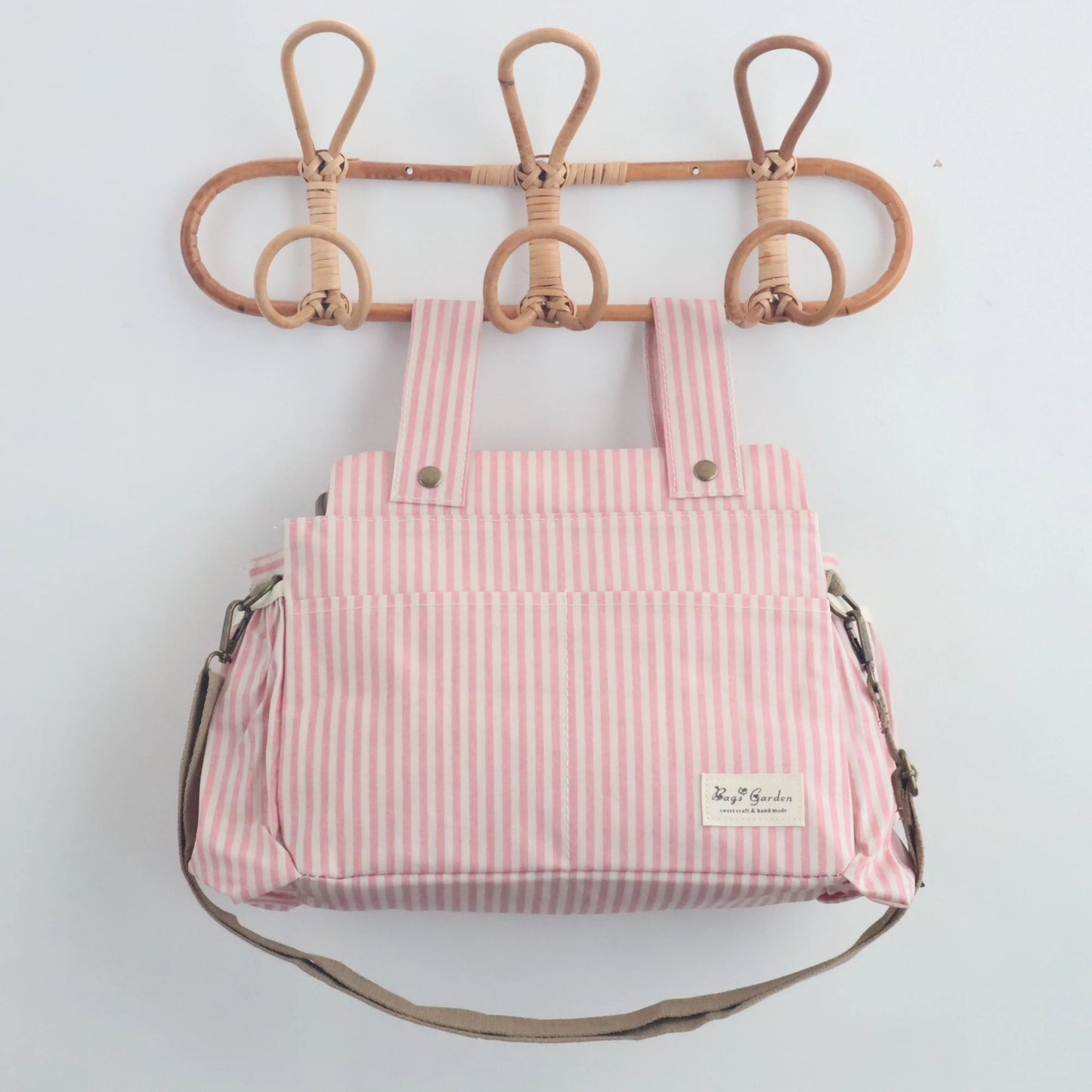 Bags Garden bolso de carrito Bolso organizador de carrito impermeable Rayas Rosa Bags Garden Bags Garden