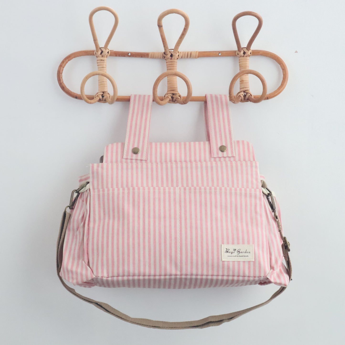 Bags Garden bolso de carrito Bolso organizador de carrito impermeable Rayas Rosa Bags Garden Bags Garden