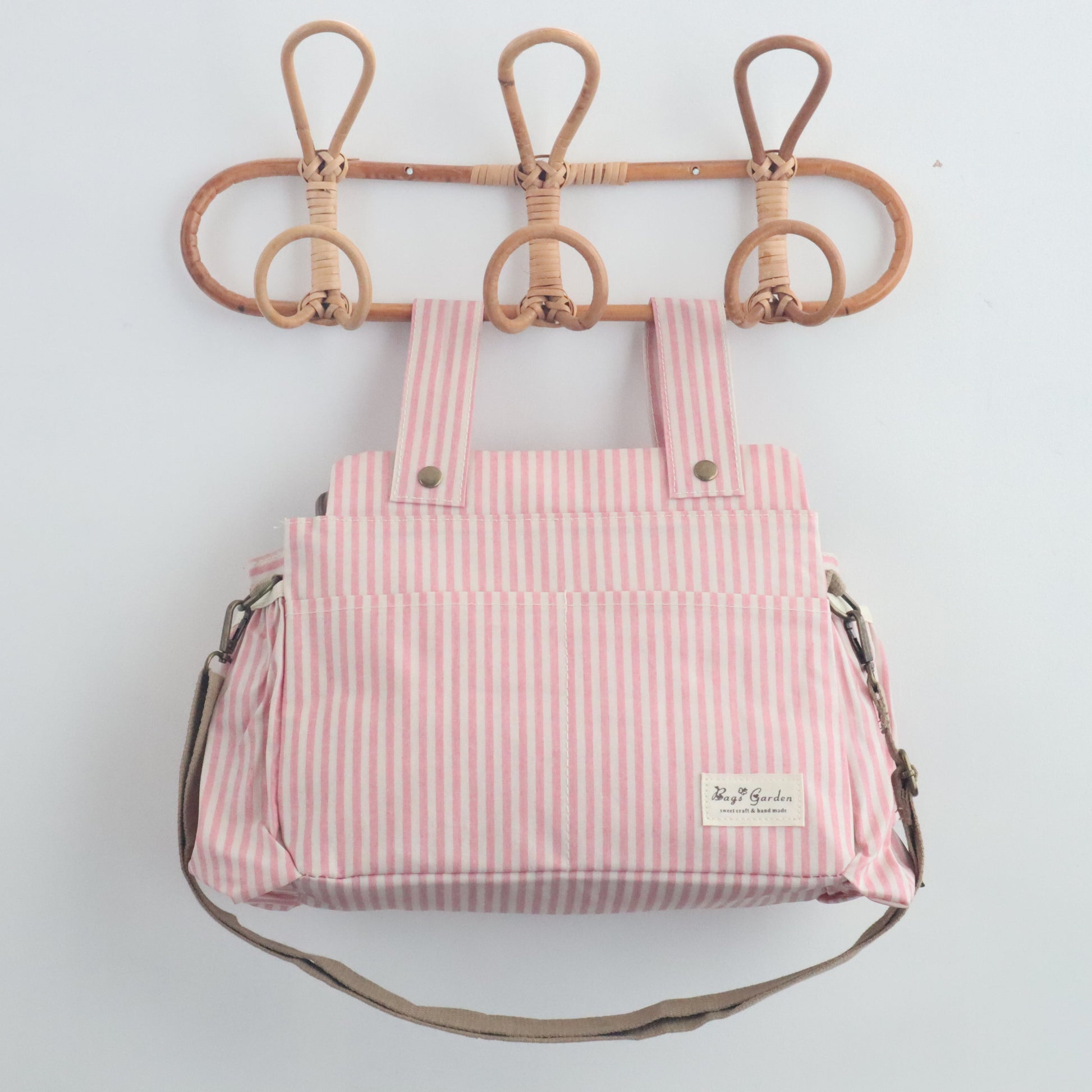 Bags Garden bolso de carrito Bolso organizador de carrito impermeable Rayas Rosa Bags Garden Bags Garden