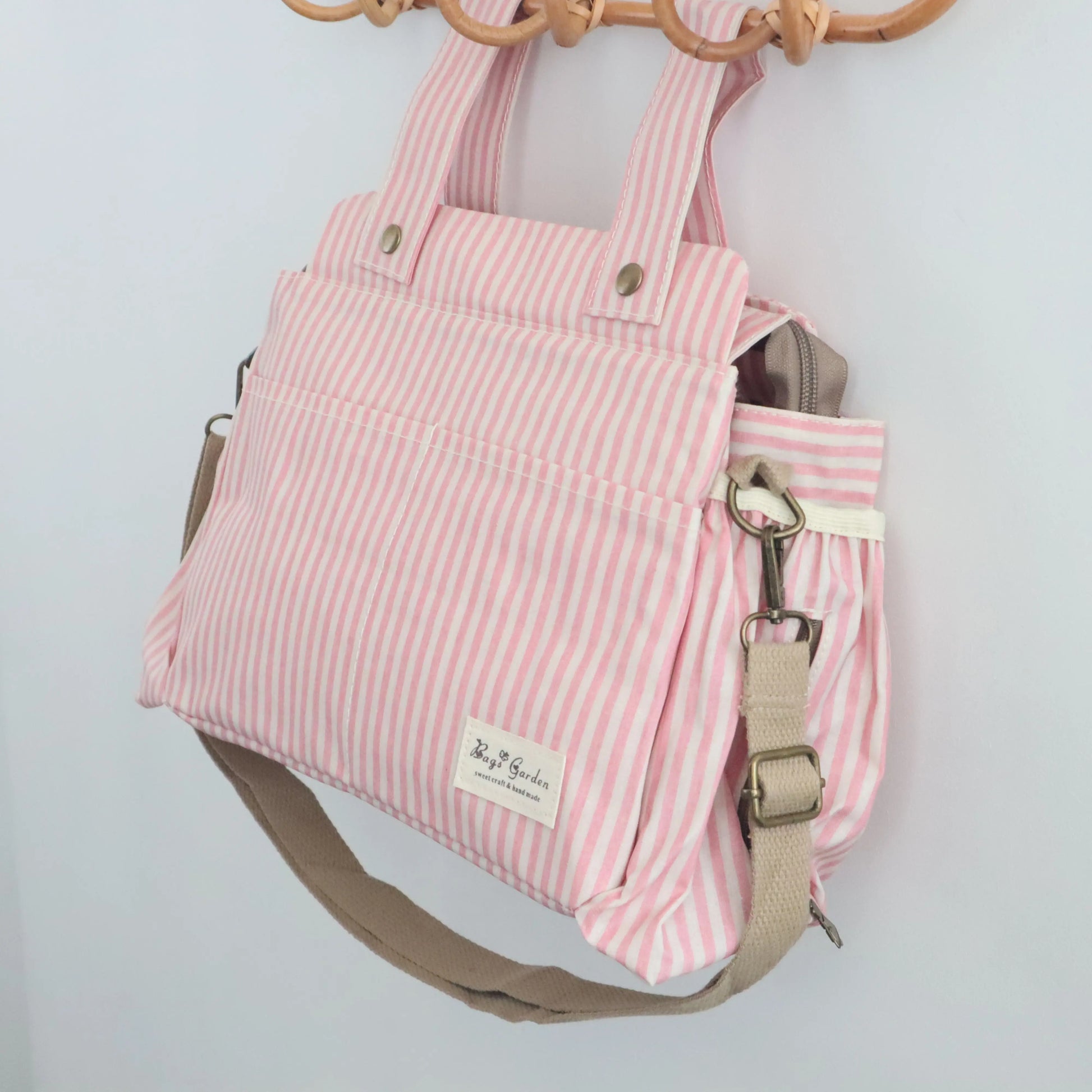 Bags Garden bolso de carrito Bolso organizador de carrito impermeable Rayas Rosa Bags Garden Bags Garden
