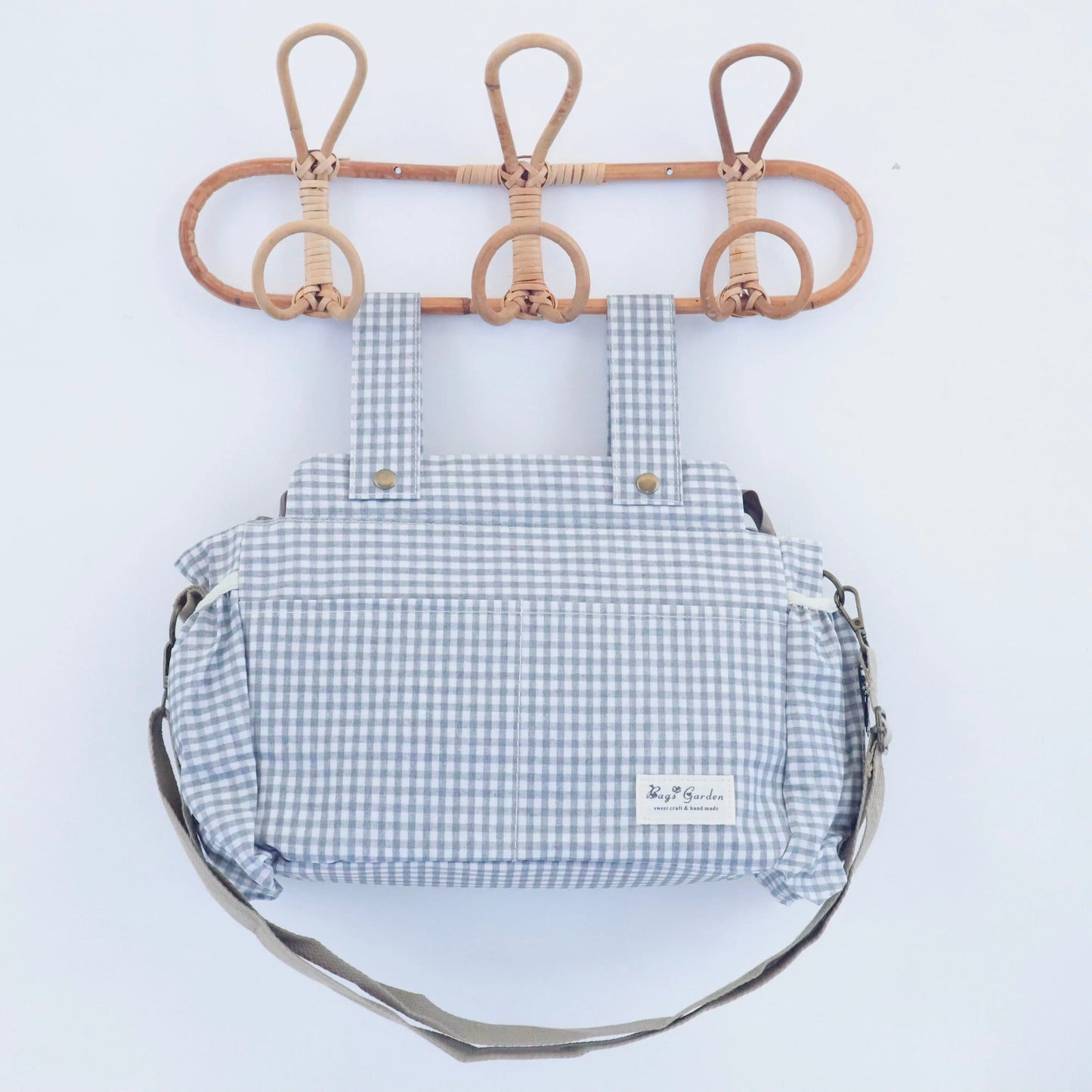 Bags Garden bolso de carrito Bolso organizador de carrito impermeable Vichy Gris Bags Garden Bags Garden