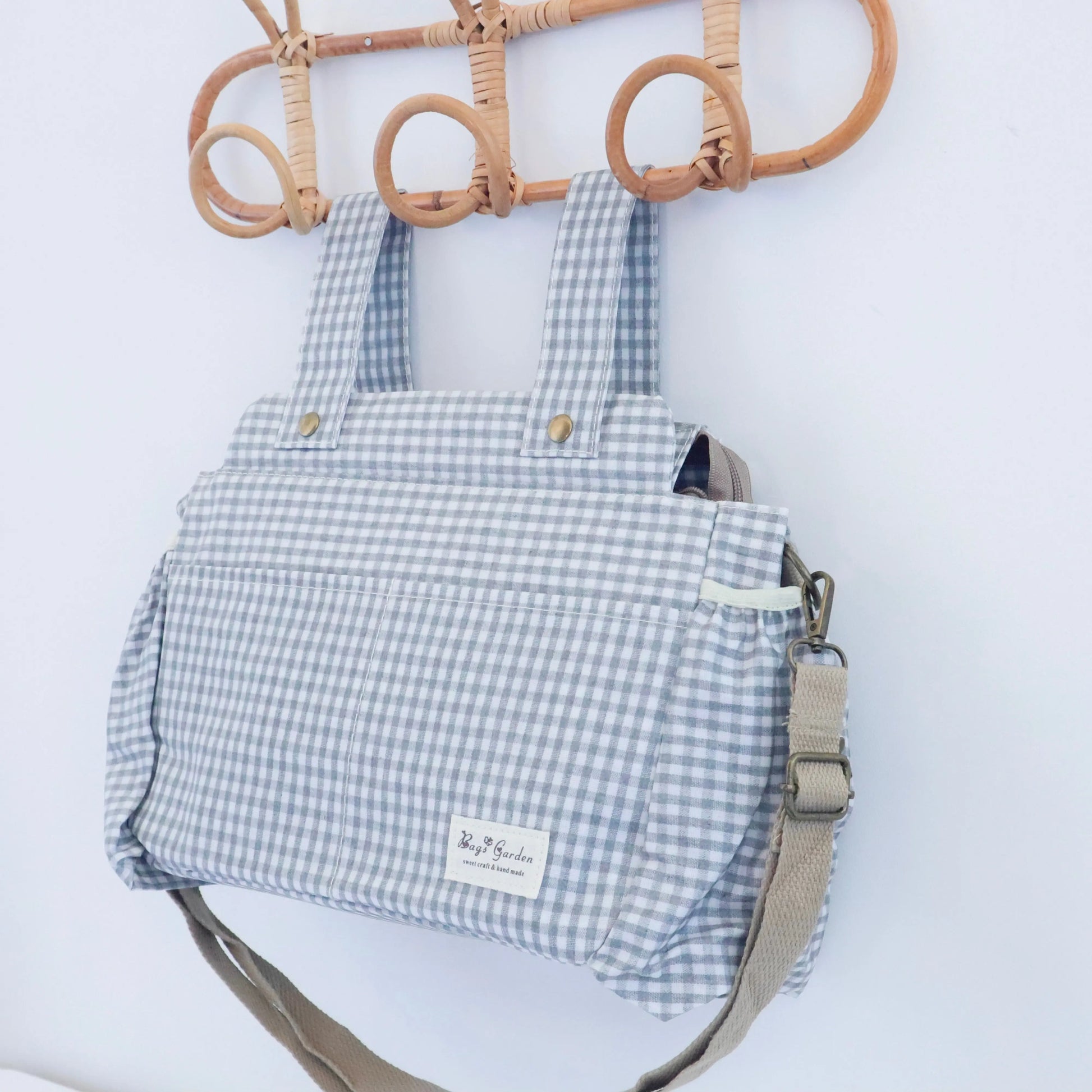 Bags Garden bolso de carrito Bolso organizador de carrito impermeable Vichy Gris Bags Garden Bags Garden