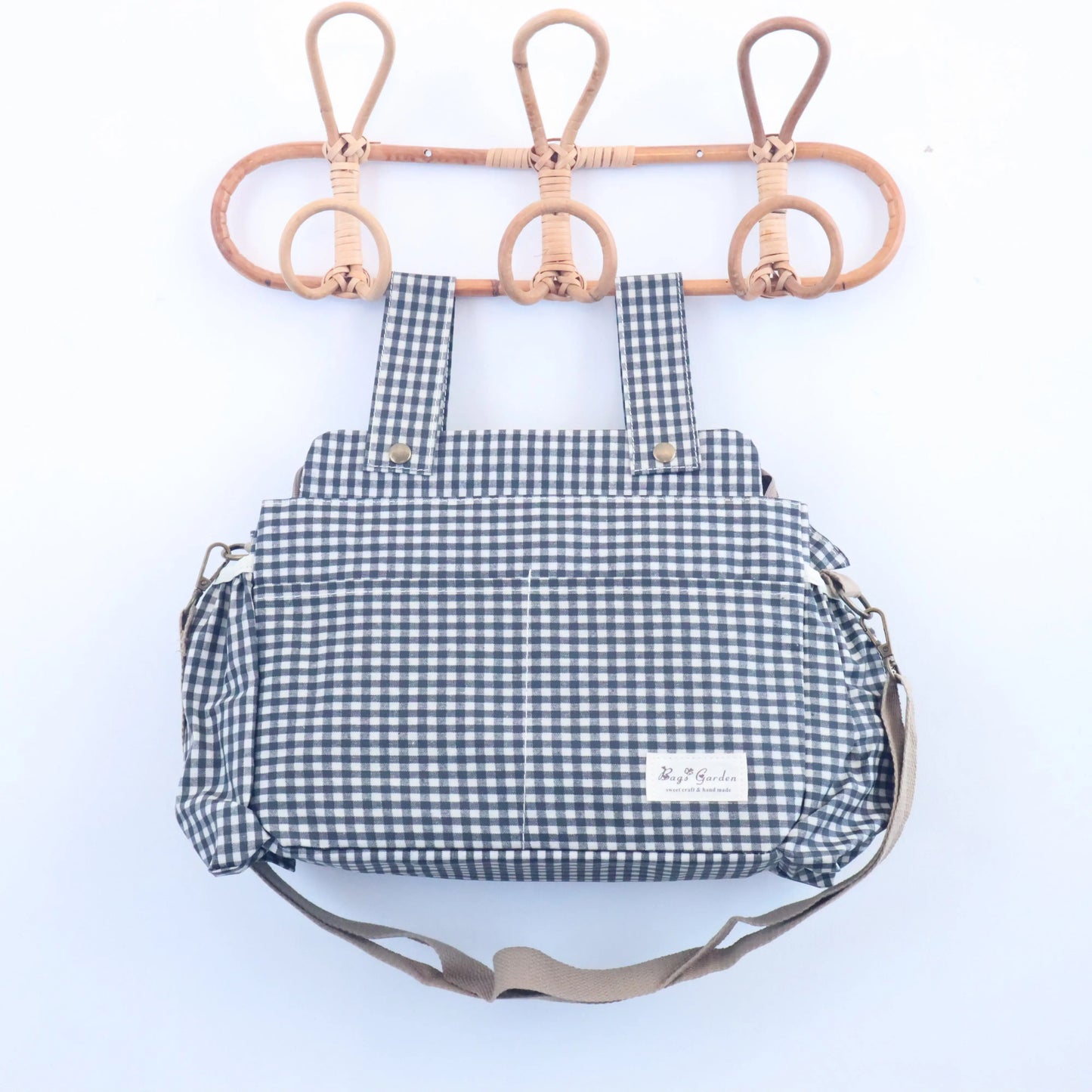 Bags Garden bolso de carrito Bolso organizador de carrito impermeable Vichy Negro Bags Garden Bags Garden