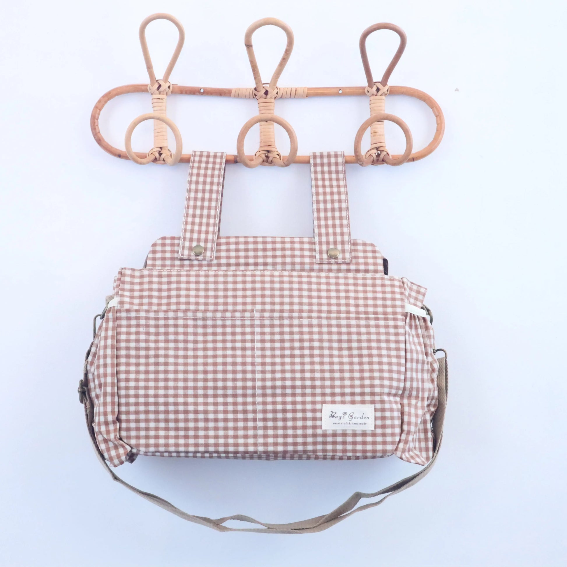 Bags Garden bolso de carrito Bolso organizador de carrito impermeable Vichy Toffee Bags Garden Bags Garden