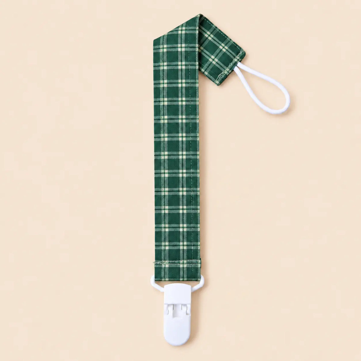 Chupetero de tela con pinza Dublín verde | BAPUM