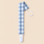 Chupetero de tela con pinza Vichy azul | BAPUM