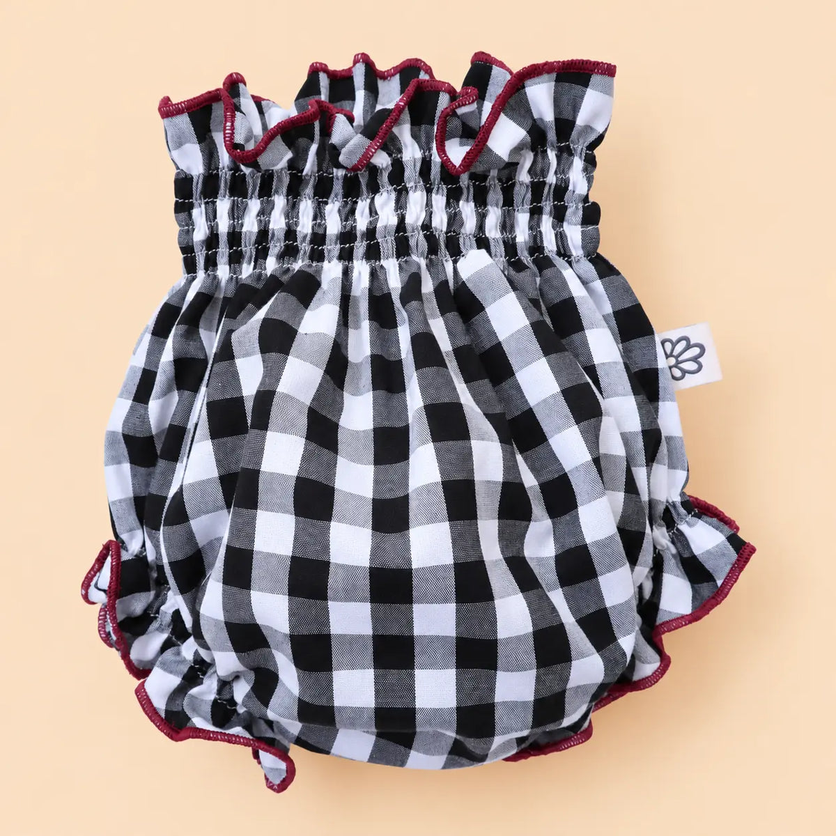 Cubrepañal con repulgo Vichy negro | BAPUM