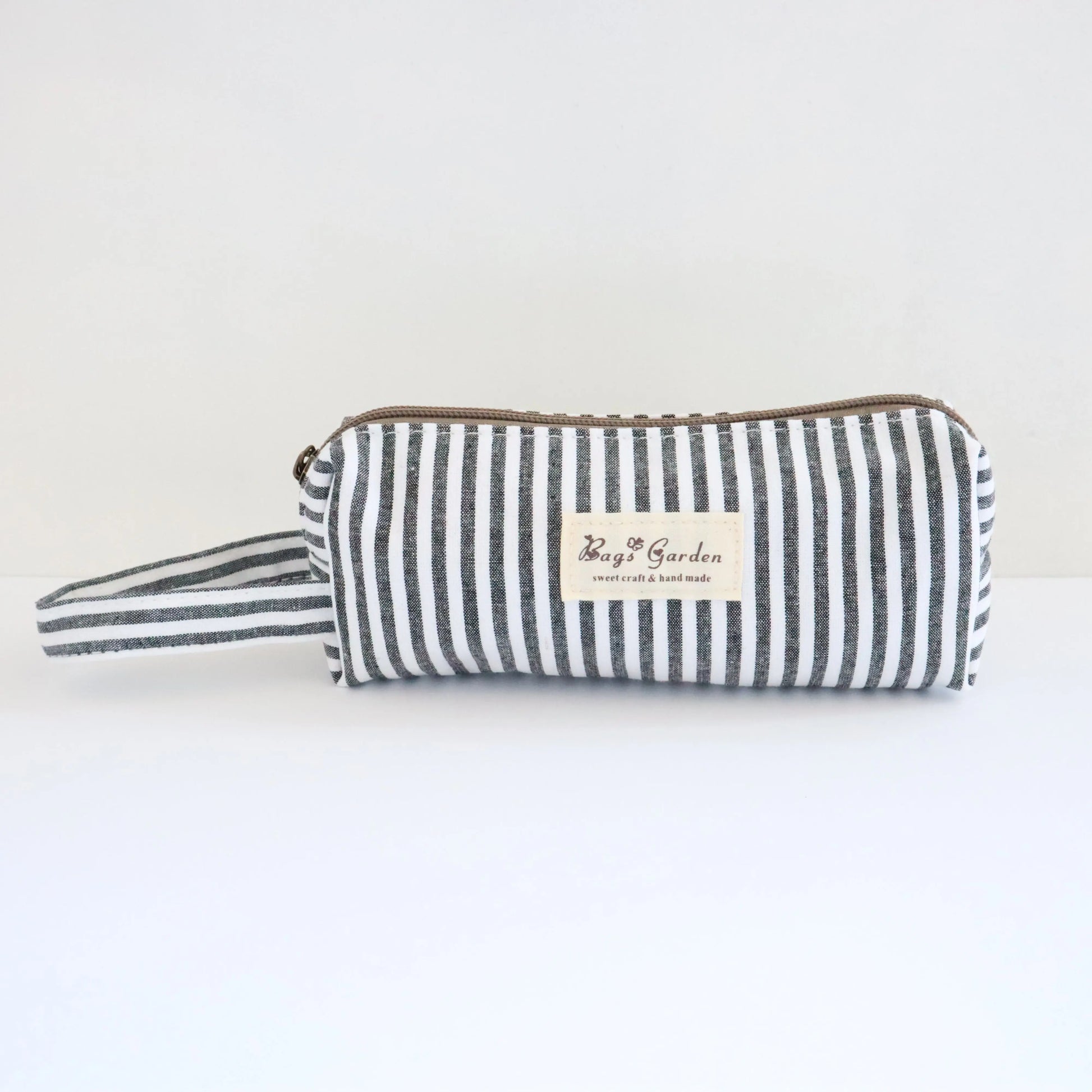 Bags Garden bolso de mano Estuche de Algodón Bags Garden Raya ancha Negro Bags Garden