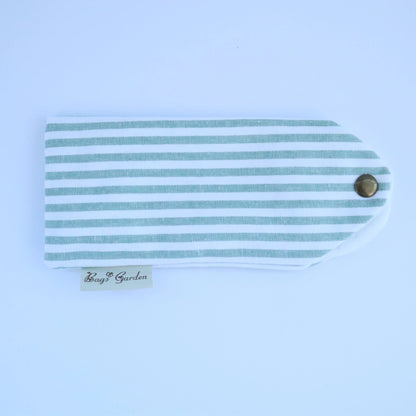 Bags Garden bolso de mano Funda de Gafas de Algodón Bags Garden Raya ancha Mint Bags Garden